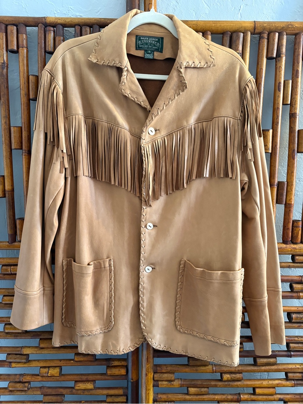 RALPH LAUREN COUNTRY WESTERN CHIC LEATHER FRINGE JACKET